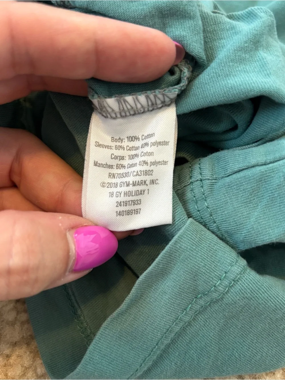 Gymboree Kids Long-Sleeve Raglan Tee with Shaka Graphic - Teal & Gray Size 5/6